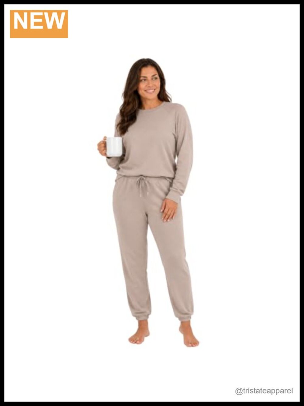Two-Piece Jogger Lounge Set French Terry Sweatsuit Lightweight Travel Set